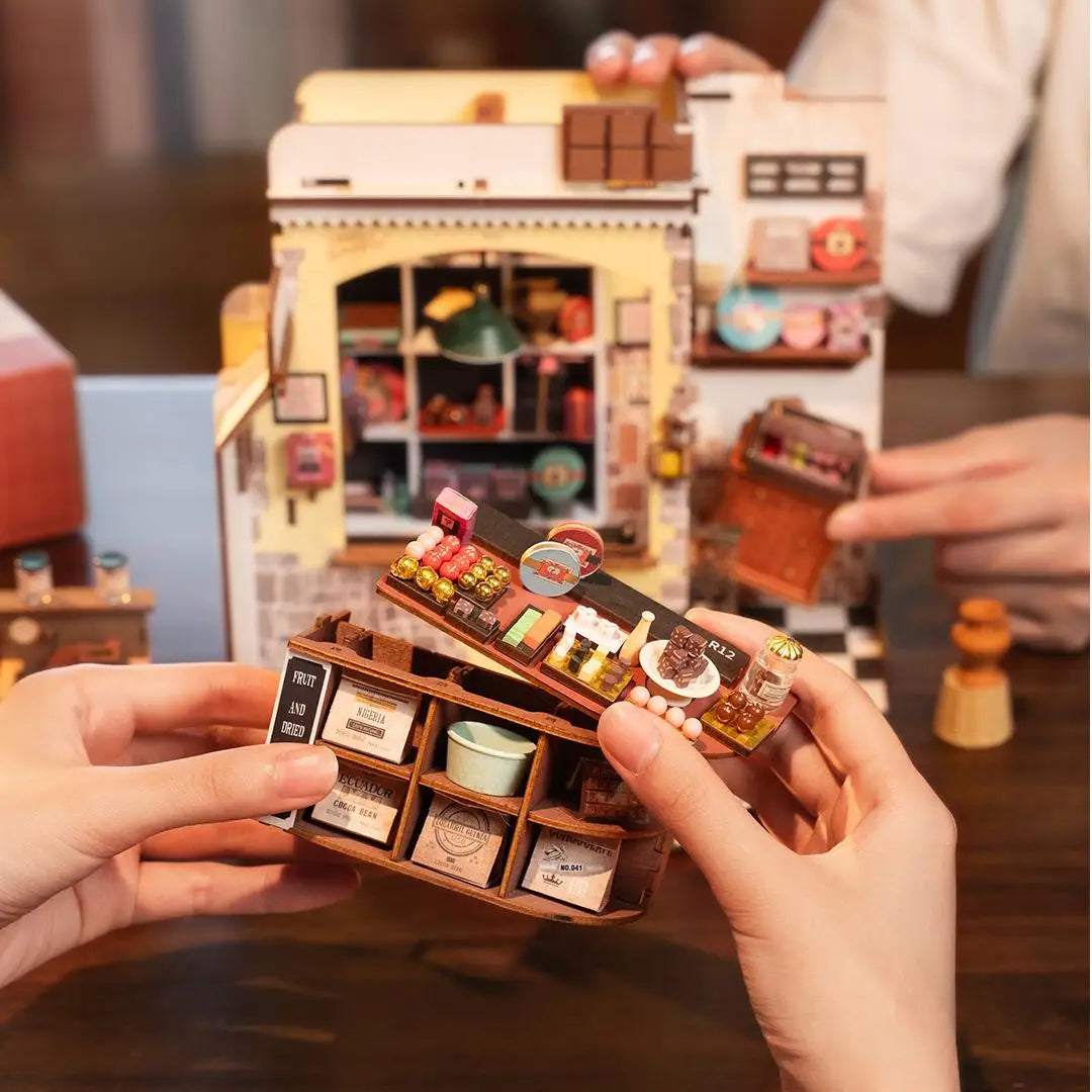 ROBOTIME 3D Wooden Dollhouse Kit  Unique Gift Home Decoration Ornament DIY Challenging Miniature House Craft for Adults Teens