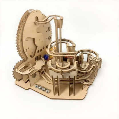 3D wooden mechanical track puzzle - DIY handmade 3D adult toy, challenging track, brain teaser, natural wood design, suitable fo