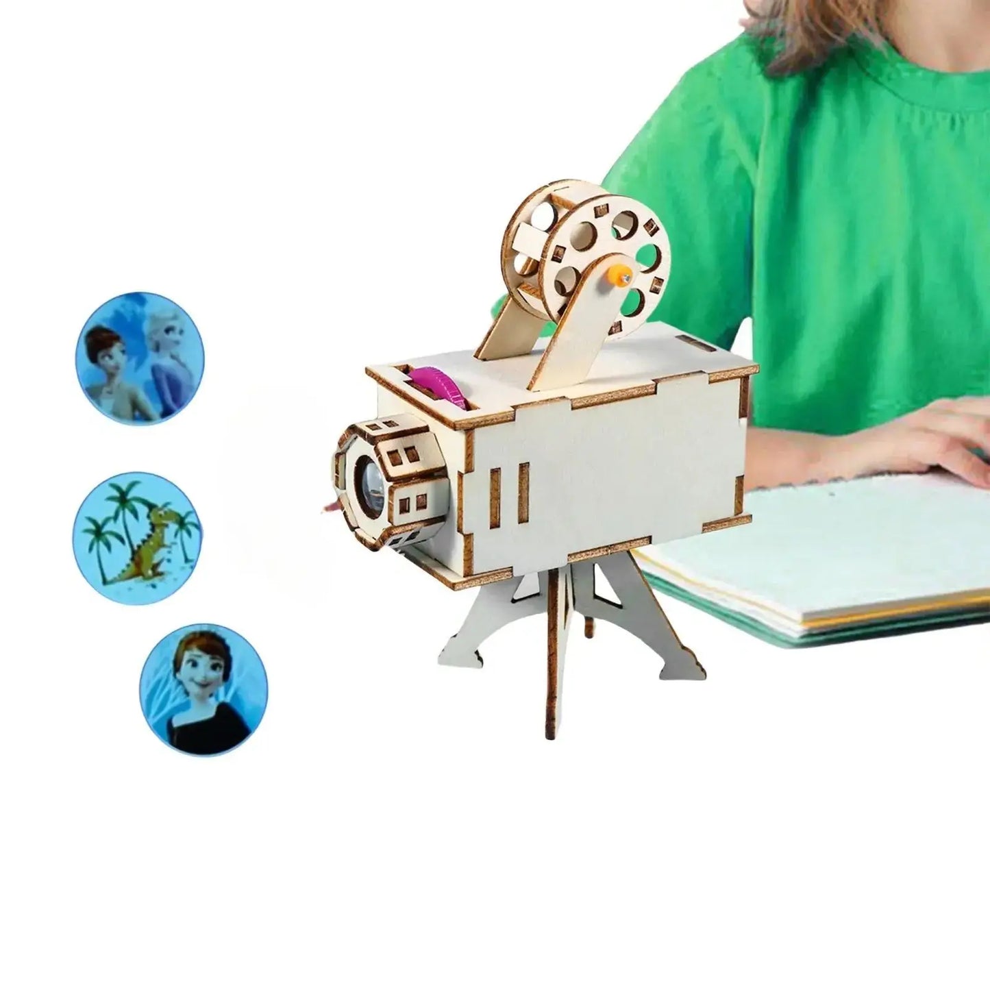 DIY Wooden Science Project Model Kit Science Experiment Toy Early Learning Toys for Children Gifts Birthday Projector