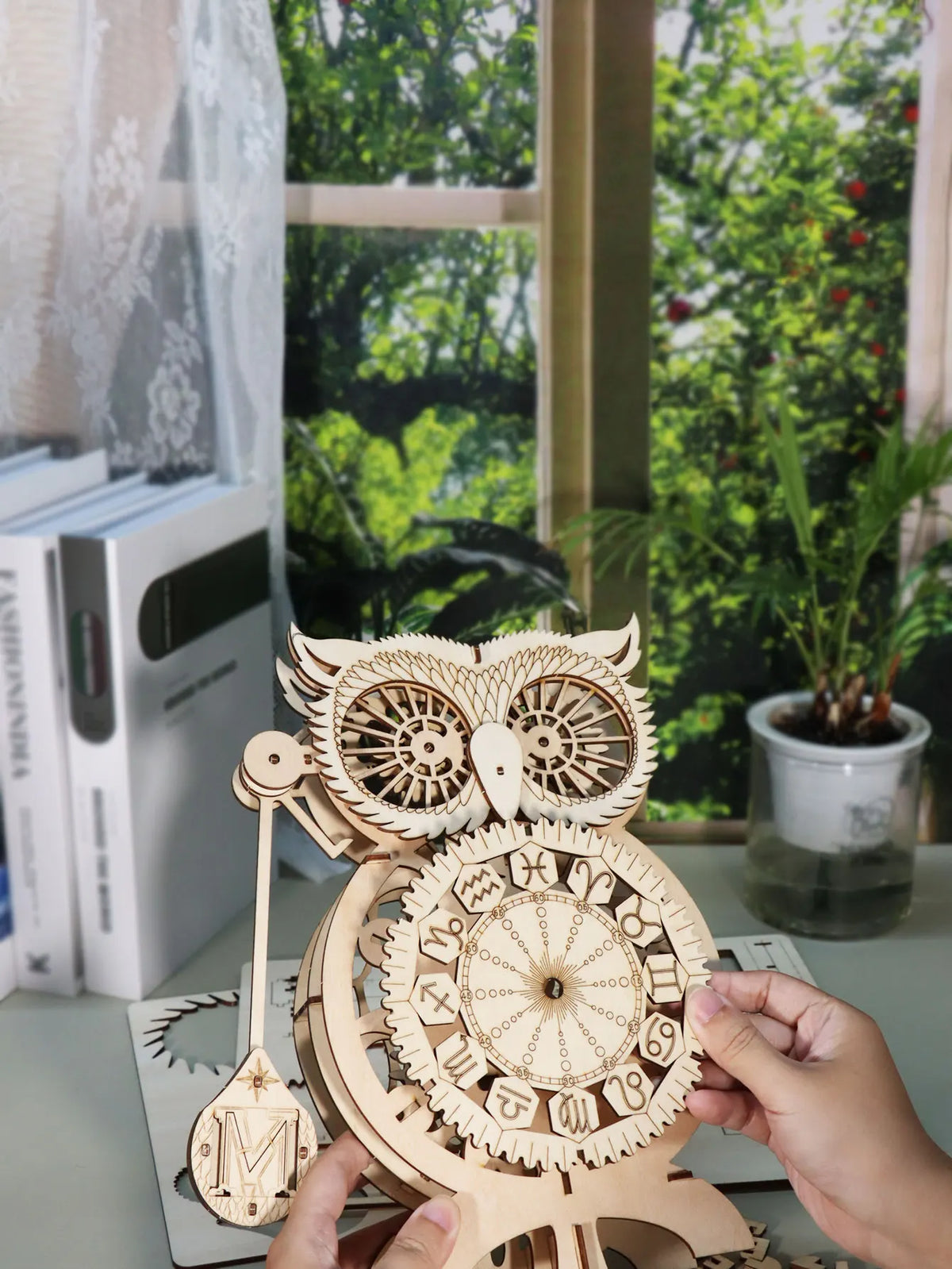 Clock Model Kit 3D Wooden Puzzle Owl Clock Model Kits To Build Wooden Construction Han ...
