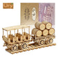 Ury 3D Wooden Puzzle Movable Retro Steam Train Double-decker Bus Handmade Assembly Truck Model DIY Toys Decoration Gift for Kids