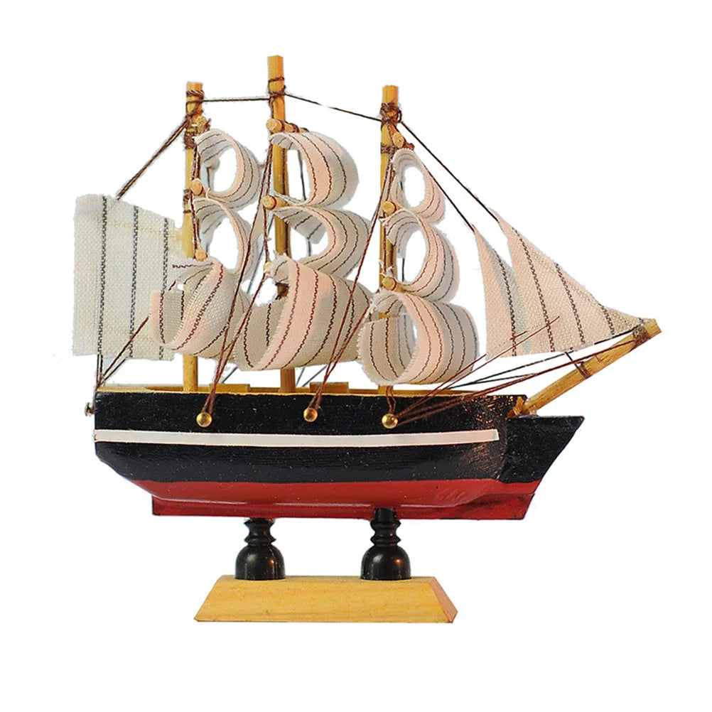Wooden Sailboat Model Sailboat Decor Creative Ship Miniature Statue Figurine Home Decor Wooden Pirate Ship Model nament Sailing