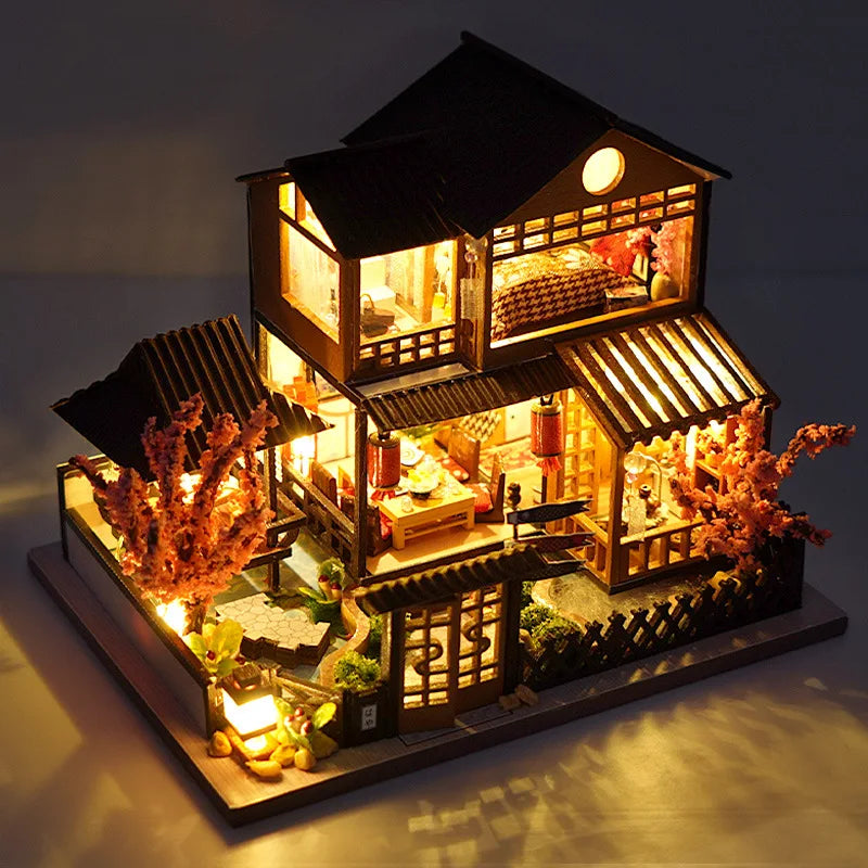 2025 new DIY Wooden Miniature Model Kit Forest Adventures Casa Doll Houses 3D Puzzle Dollhouse With Furniture for Friends Gifts