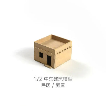 1/72 Middle East Two-story Building Scene Wooden Assembly Model Decorations DIY Hand Gifts