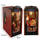 3D Wooden Book Stand Puzzle,DIY Book Nook Kits,Dollhouse Wood Bookends Book Nook Model Building Kit with LED ,Gift for Adults