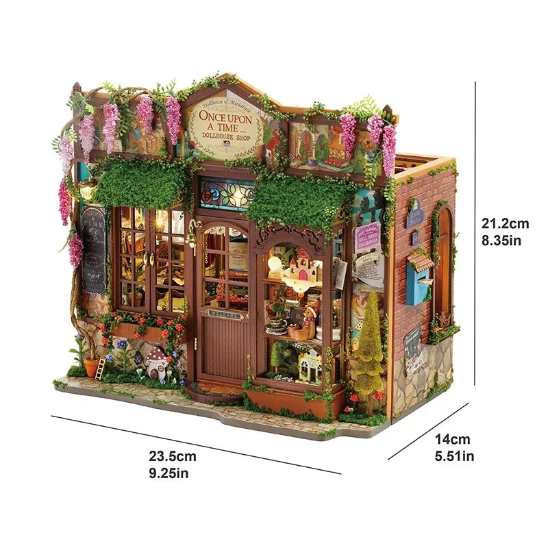 DIY Wooden Fairy-Tale Wonderhous Casa Figurines Miniatures Bookend Assembled Houses for Friends Birthday Gifts Home Decor Crafts