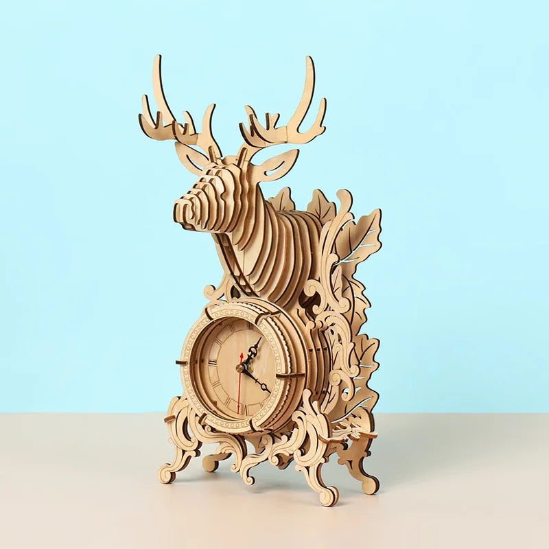 Owl Clock 3D Wooden Puzzle Mechanical Gear Retro Wall Clocks Model Building Kits Home Decoration Kids Adults Birthday Gifts