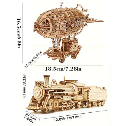 (2pcs)Adult 3D Wooden Puzzle Handmade DIY Craft Model Kit Hands-on Activity Table Decoration Birthday Or Christmas Gift