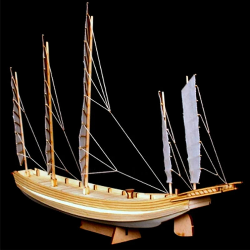 1pcs Chinese sand boat wooden assembly model kit DIY handmade antique ship model