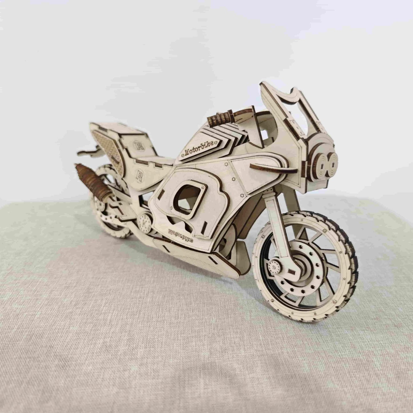 Adult 3D Wooden Puzzle Motorcycle Model Kit DIY Handmade Crafts Create Unique Birthday or Christmas Gifts