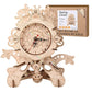 URY 3D Wooden Puzzle Retro Wall Clock Mechanical Model Building Luxurious Style Pendulum Assembly Home Decoration for Kids Gifts