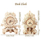URY 3D Wooden Puzzle Retro Wall Clock Mechanical Model Building Luxurious Style Pendulum Assembly Home Decoration for Kids Gifts