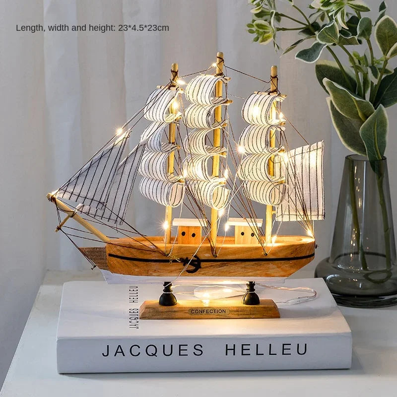 New Wooden Sailboat Model Office Living Room Decoration Crafts Nautical Decoration Creative Model Home Decoration Birthday Gift