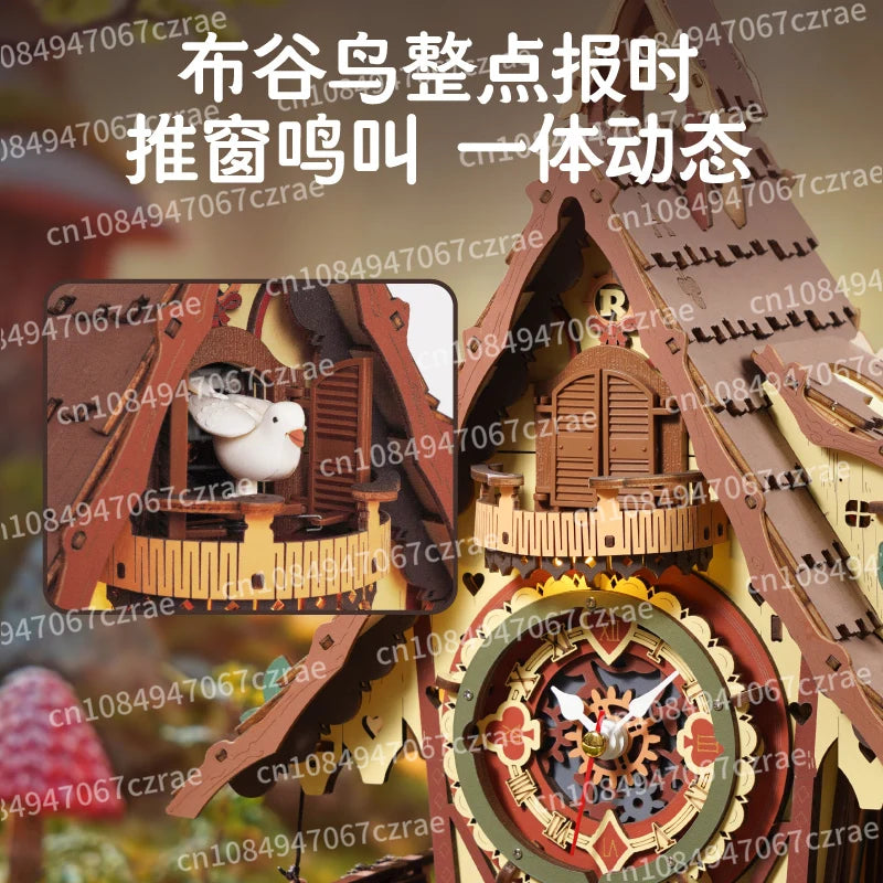 Cuckoo clock gift DIY handmade creative wooden assembly ornament model