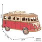 3D Wooden Car Retro Bus Europeanstyle Campervan DIY Manual Assembly Puzzle Camper Van Educational Toy for Children Christma Gift