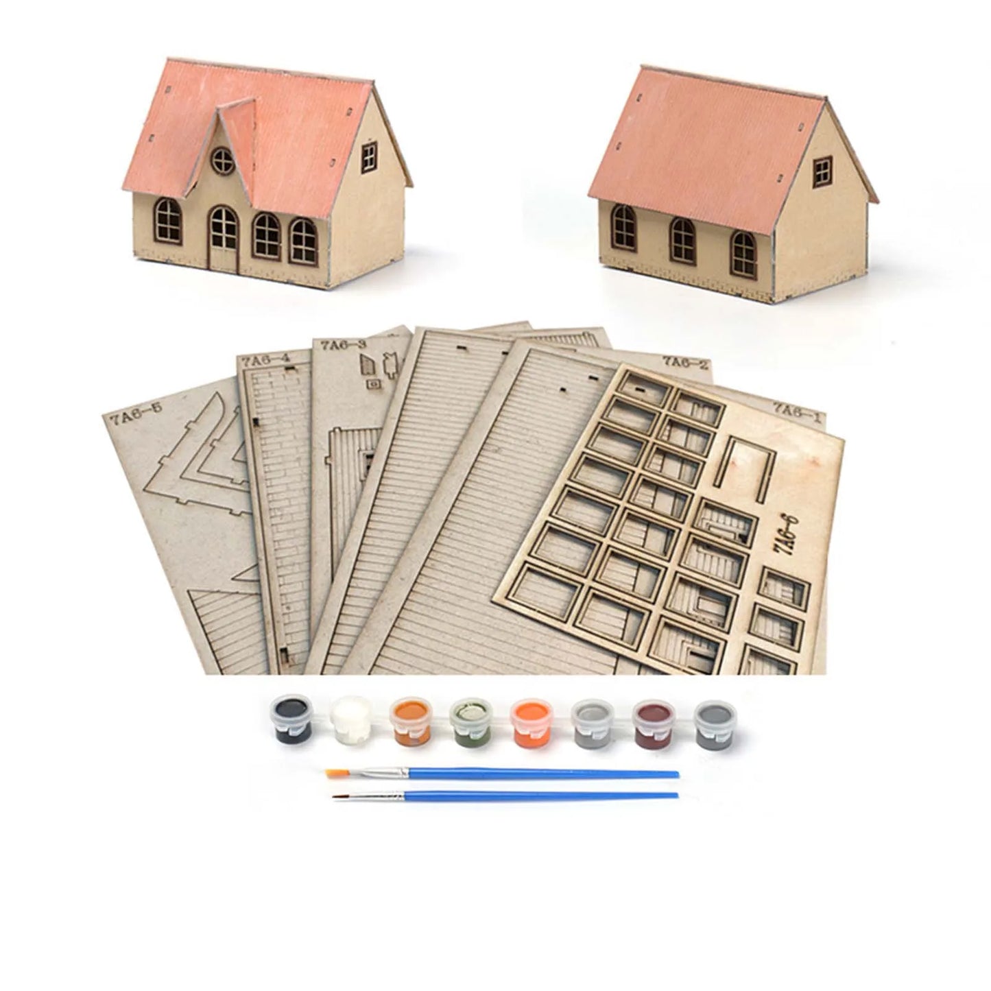1/72 Wooden Building Model Kits European Store Scene Model Rural Architecture Wooden Assembly Model Miniature House Landscape