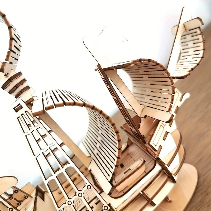 1pc 3D DIY Wooden Puzzle Model Handmade Mechanical Toy Building Game Assemble Ship Model 3D Model Ornament Christmas Gift