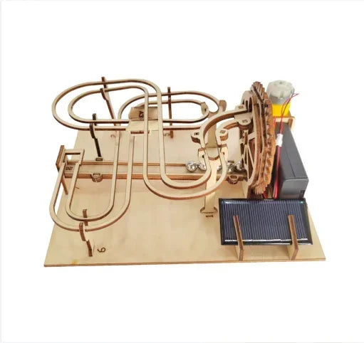 DIY Wooden Marble Machine - 3D Mechanical Gear Model, STEAM Educational Building Kit for Children