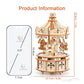 Rotatable DIY 3D Puzzles Carousel merry-go-round Music Octave Box Wooden Model Mechanical Kits Assembly Decor Toys Gift for Kids