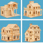 1:50 Scale Miniature Building Prefabricated House Wooden Cabin DIY Assembly Model Kit Wooden Constructor Architecture Material