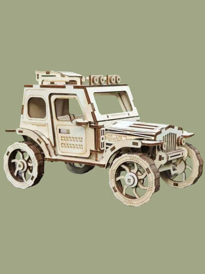 3D Puzzle Diy Wooden Toy Off-road Vehicle Car Assembly Model Adult Birthday Halloween Christmas Gift