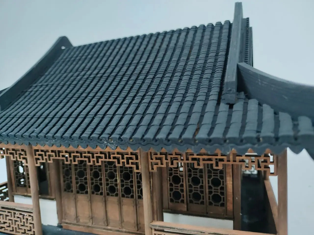 1:50 Scale Chinese Ancient Wooden House Model Kit – DIY Miniature Architecture Building Set for Home Decoration, Desk Display