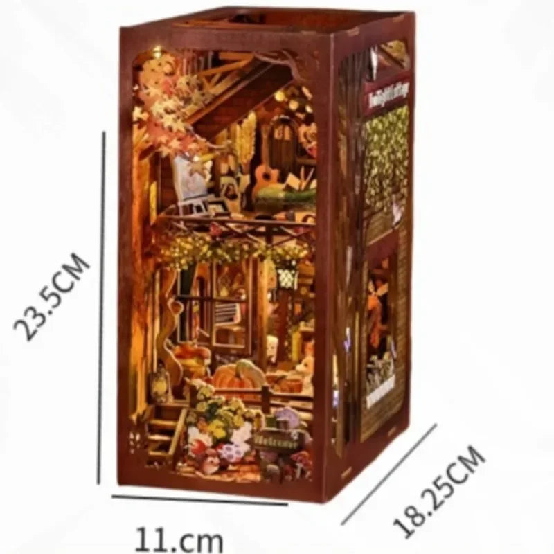 DIY Handmade Twilight House Moulding Figurines Wooden Building Blocks Assembled Desktop Ornament Creative Modern Home Decor