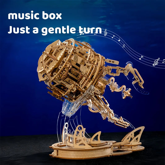 3D Wooden Jellyfish Model Kit  Marine Life DIY Assembly for Adults & Teens, Ocean-Themed Home Decor Sculpture, Intricate Underwa