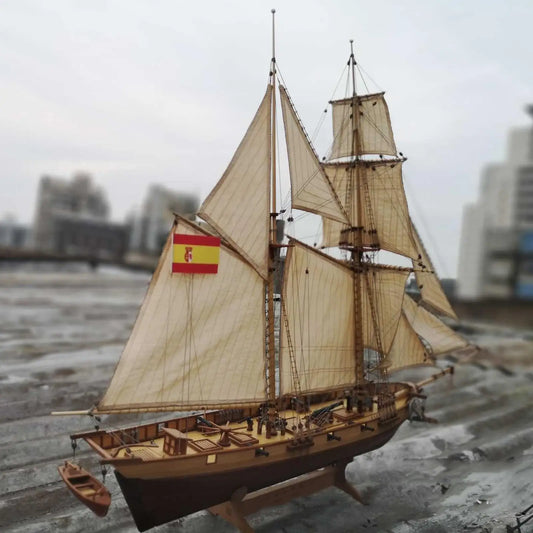 1:100 Scale Wooden Ship Model Kits Boat Gift for Kids Adults Decor Model