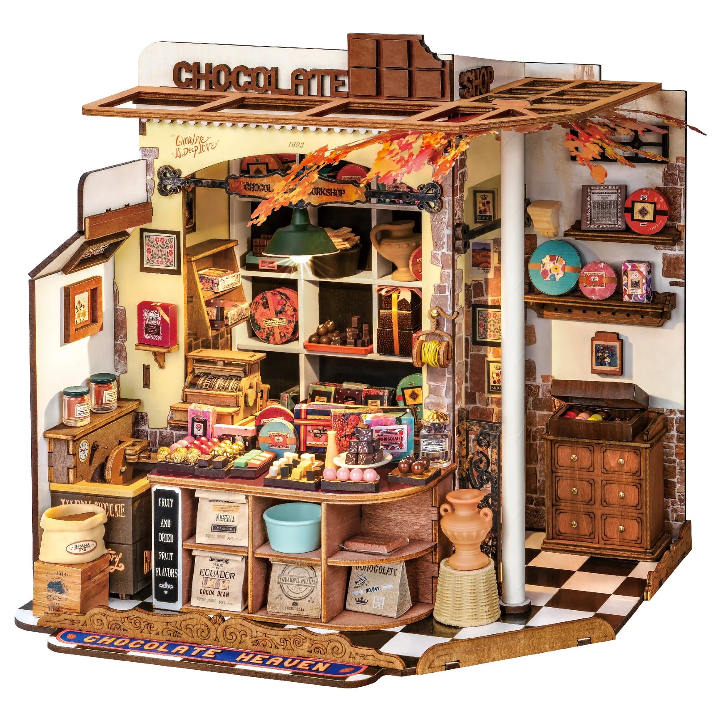 ROBOTIME 3D Wooden Dollhouse Kit  Unique Gift Home Decoration Ornament DIY Challenging Miniature House Craft for Adults Teens
