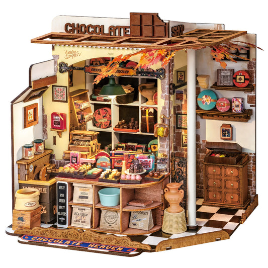 ROBOTIME 3D Wooden Dollhouse Kit  Unique Gift Home Decoration Ornament DIY Challenging Miniature House Craft for Adults Teens