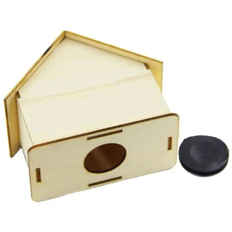 Wooden House Storage Box DIY Painting Blank Wood Holder Money Candy Container Desktop Home Box  Wood Color