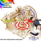 3D Wooden Puzzle DIY Building Kits Mechanical Model Marble Run Set with 4 Balls Creative STEM Toys for Adults Kids Birthday Gift