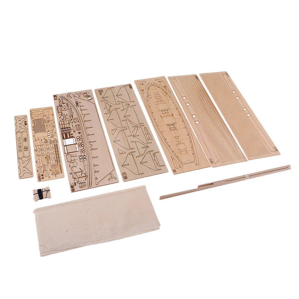 1:100/148/130/120 Wooden Ship Assembly Model DIY Kit Sailing Home Desktop Room Sailboat Decor Ship Model Set for Kids Adult Gift