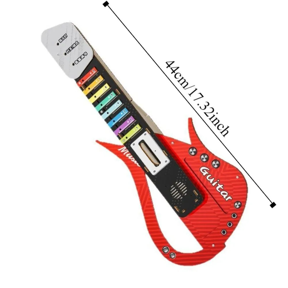 Wooden DIY Technology Electric Guitar Sound DIY Assembly Children's Music Guitar Toy Interactive Portable Music Instrument Toys