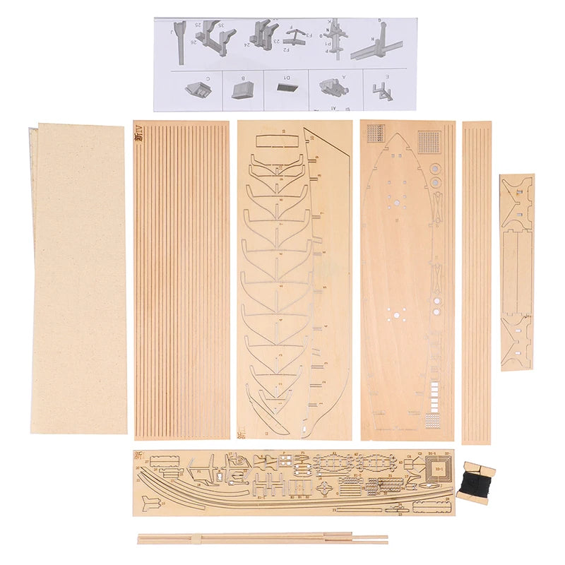 1:70 New Port Wooden Sailing Boat Model DIY Kit Ship Assembly Decoration Gift Home Decor