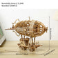 DIY wooden 3D puzzle assembly airship mechanical model decompression toy 3D stereo model handmade desktop ornament steam toy