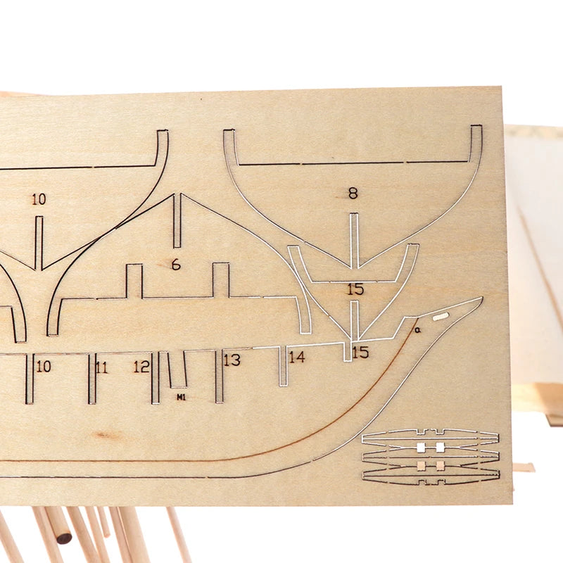 1:100 Halcon Wooden Sailing Boat Model DIY Kit Ship Assembly Decoration Gift