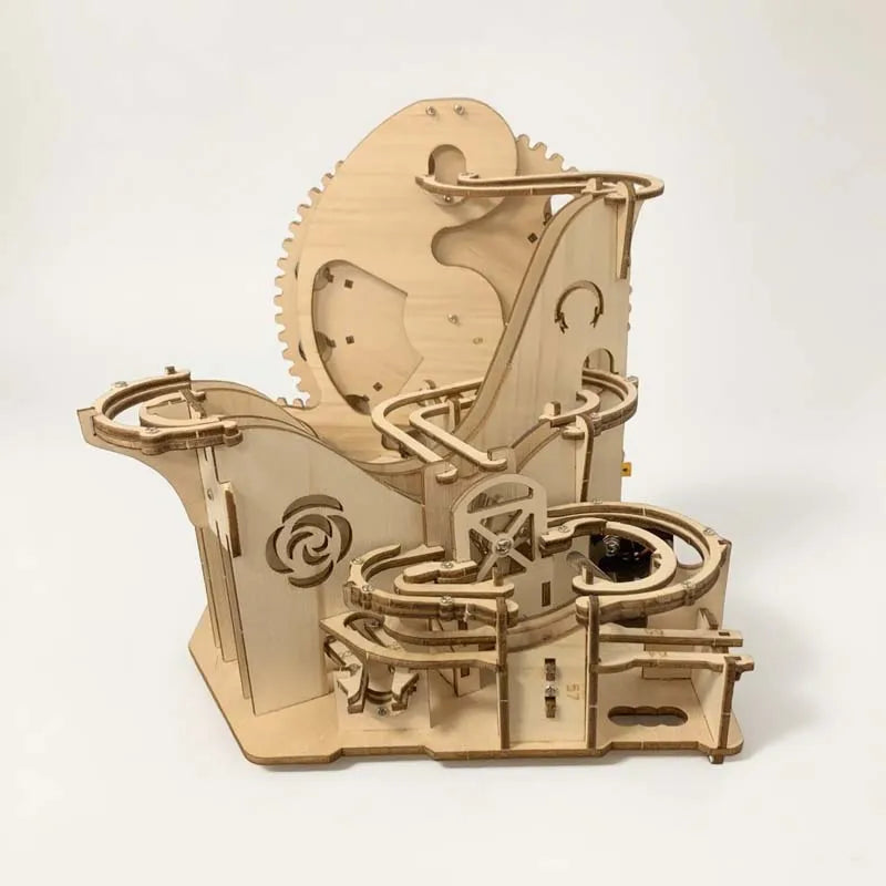 3D wooden mechanical track puzzle - DIY handmade 3D adult toy, challenging track, brain teaser, natural wood design, suitable fo