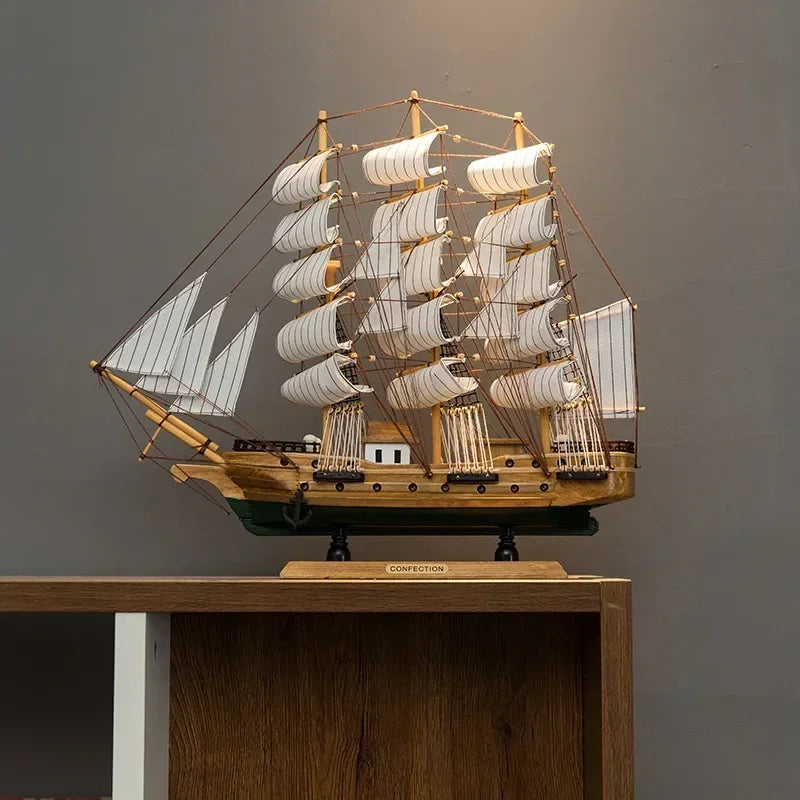 Wooden Sailing Ship Ornaments Famous Sailing Ships In The Age of Voyages Wooden Artwork Souvenirs for Office and Home Decoration
