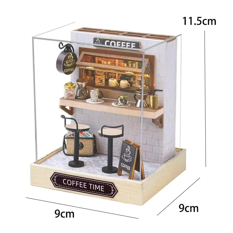 Wooden 3D Puzzles Mini Doll House DIY Small House Kits Assembly Model Building Room Bedroom With Furniture Dollhouse Xmas Gifts