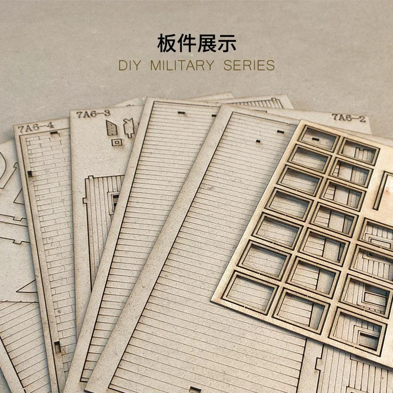 1/72 Wood Eastern European Towns Assemble Building Model Decoration DIY Handmade Architecture Scenes Toy