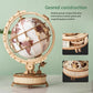 3D Rotating Wooden Puzzle Wooden Globe Craft Ornament With Lights Constructor Model Building Block Kits Toy Gift for Children