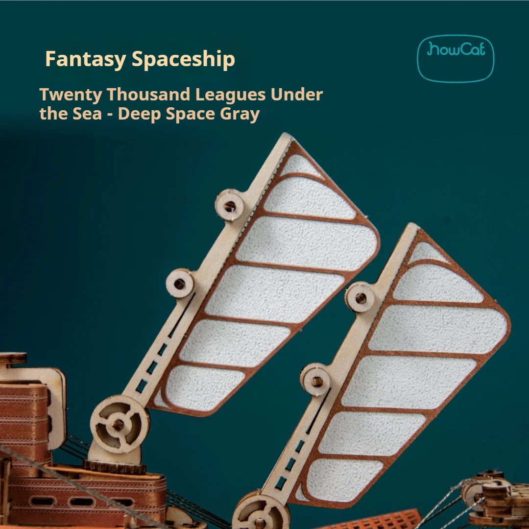 HowCat DIY 3D Wooden Puzzle Fantasy Spaceship Popular Assembly Model Kits Toys for Children Kids Girls Birthday Gift