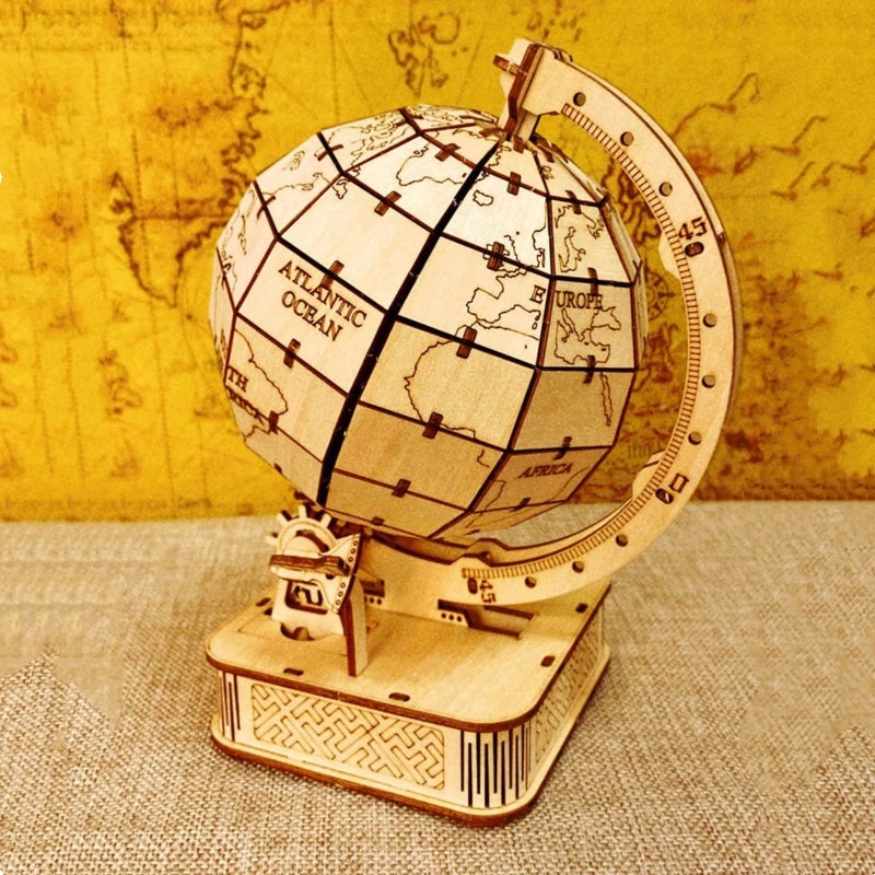 1 piece 3D Wooden Puzzle Globe. Model Kits Crafts Handmade Christmas And Birthday Gifts,Puzzle,3d Puzzle,Wooden Puzzle