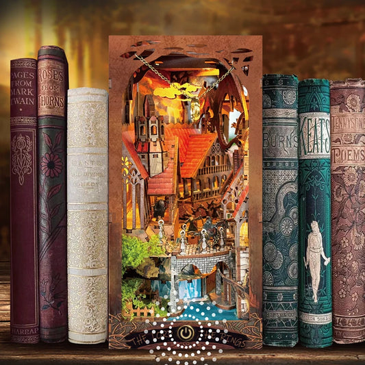 3d Diy Book Nook Shelf Wooden Model Bookshelf Kits Spirit Valley Of The Magic Ring Handmade Miniature Bookend For Friends Gift