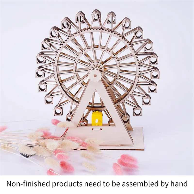 WOTT-Wooden Rotate Wheel DIY For Kids Ages 8-12 -16 Engineering Kit, DIY Educational Model Building  Durable Easy To Use