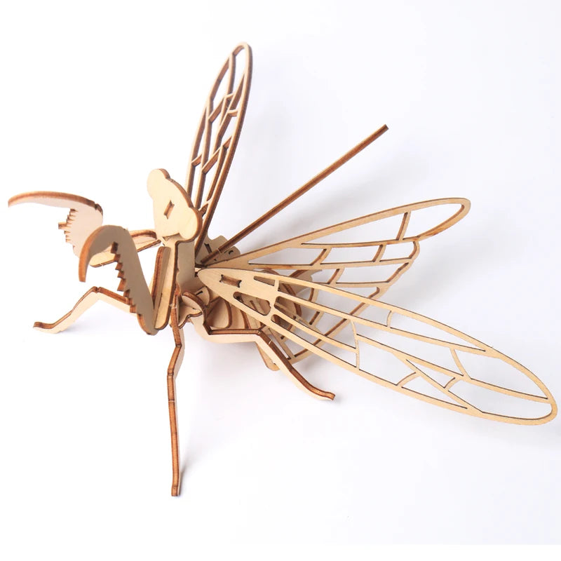 Wooden 3D Puzzle DIY Insects Animal butterfly Bee Adult Puzzles Toys ornament handicraft scorpion 14+