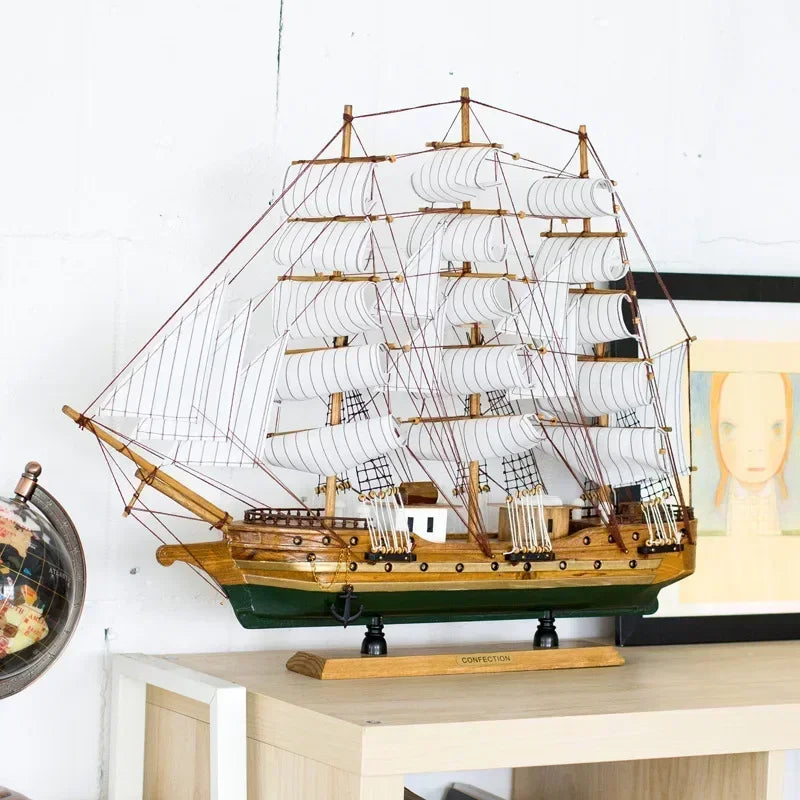 Wooden Sailing Ship Ornaments Famous Sailing Ships In The Age of Voyages Wooden Artwork Souvenirs for Office and Home Decoration