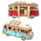 3D Wooden Car Puzzle Retro Bus European Style Campervan DIY Assembly Model Kit Educational Toy for Children Kids Home Decoration